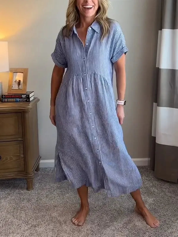 Sara™ | Vestido relajado con rayas