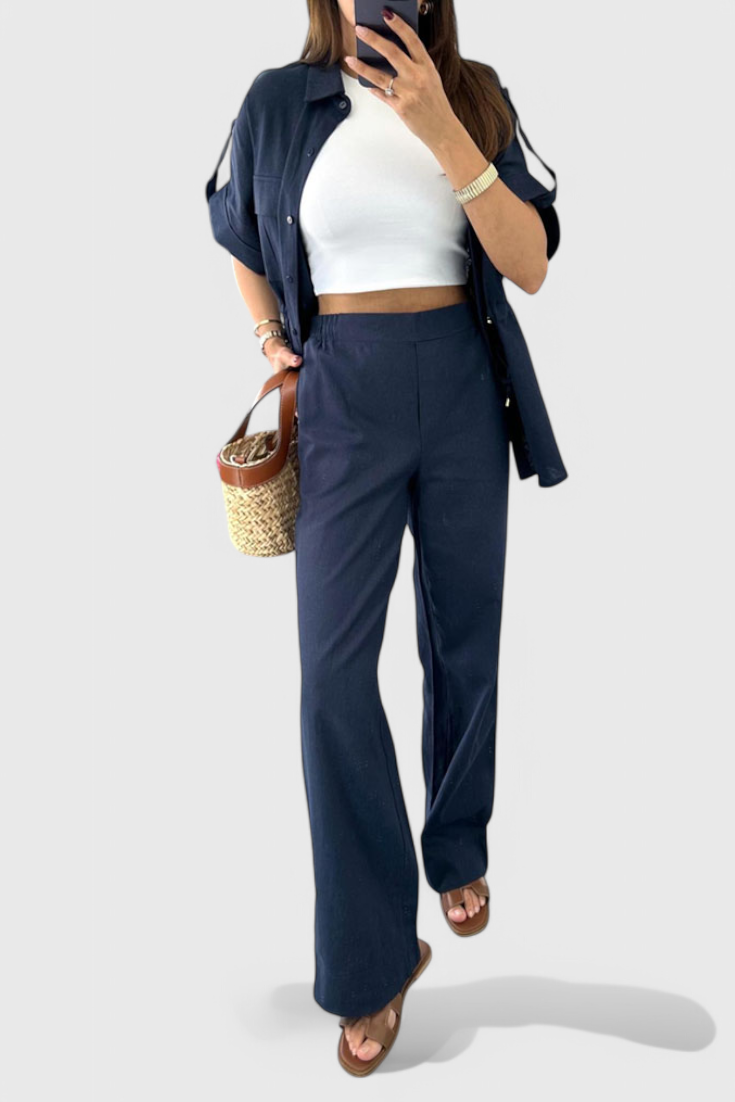 Lani Conjunto de Camisa y Pantalones de Dos Piezas Relaxed