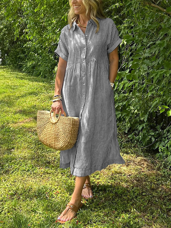 Sara™ | Vestido relajado con rayas