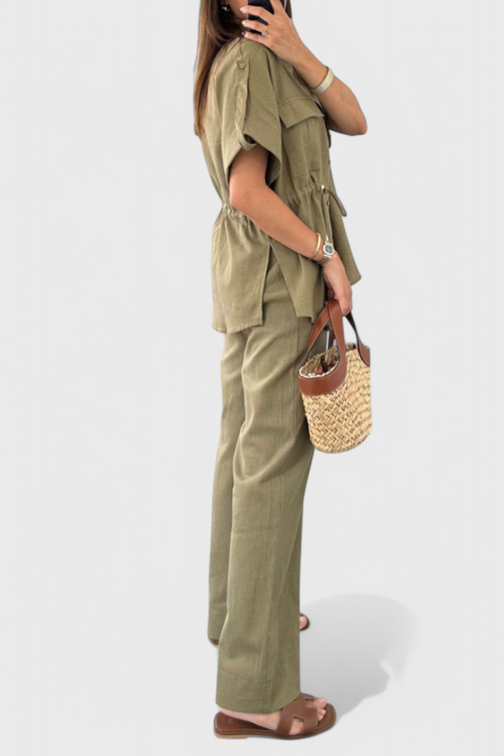 Lani Conjunto de Camisa y Pantalones de Dos Piezas Relaxed