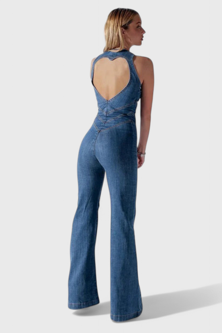 Maisie Mono de mezclilla con corte en forma de corazón