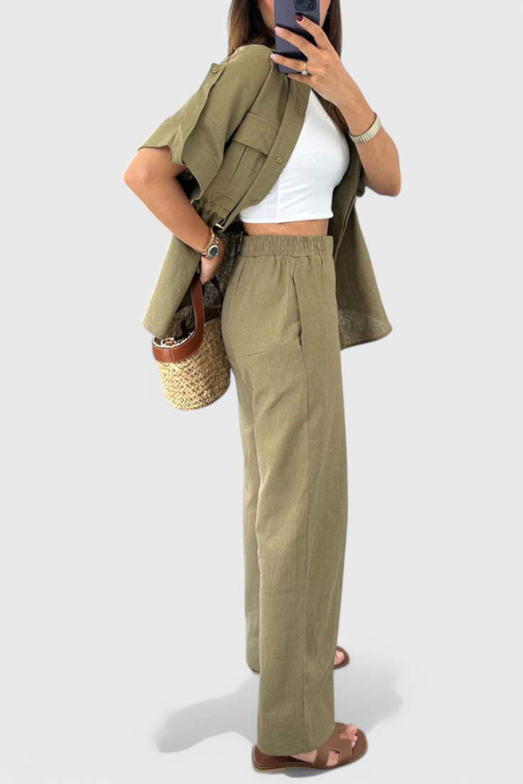 Lani Conjunto de Camisa y Pantalones de Dos Piezas Relaxed