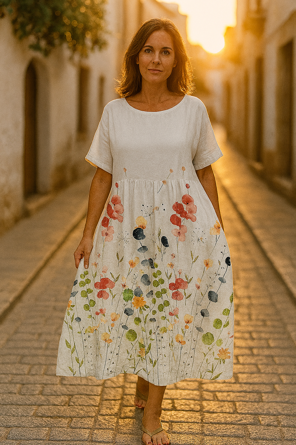 Elisa | Vestido largo informal con estampado floral
