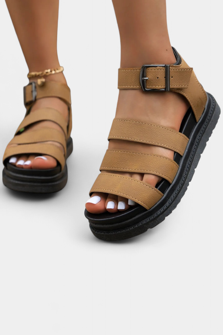 Renes Sandalias de Plataforma para Mujer con Múltiples Correas