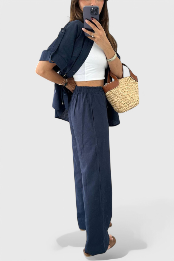 Lani Conjunto de Camisa y Pantalones de Dos Piezas Relaxed