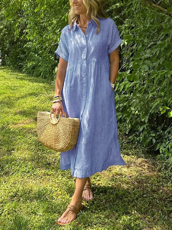 Sara™ | Vestido relajado con rayas
