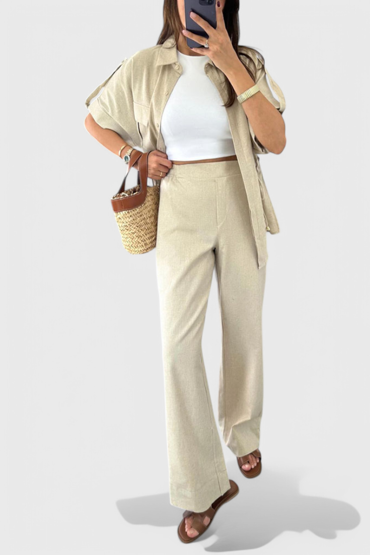 Lani Conjunto de Camisa y Pantalones de Dos Piezas Relaxed