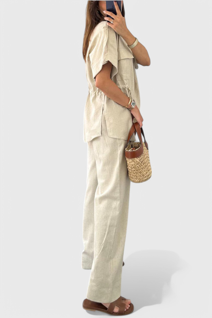 Lani Conjunto de Camisa y Pantalones de Dos Piezas Relaxed