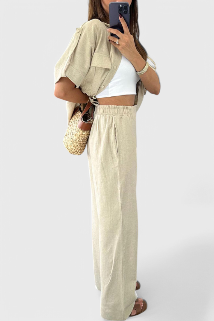Lani Conjunto de Camisa y Pantalones de Dos Piezas Relaxed